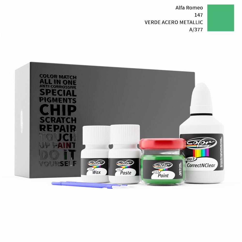 ALFA ROMEO 147 377/A VERDE ACERO METALLIC rötuş boyası renk örneği