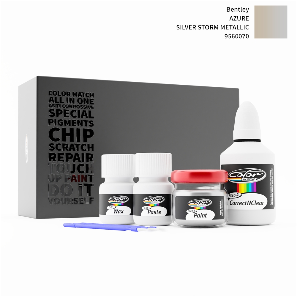 BENTLEY AZURE 9560070 SILVER STORM METALLIC rötuş boyası renk örneği