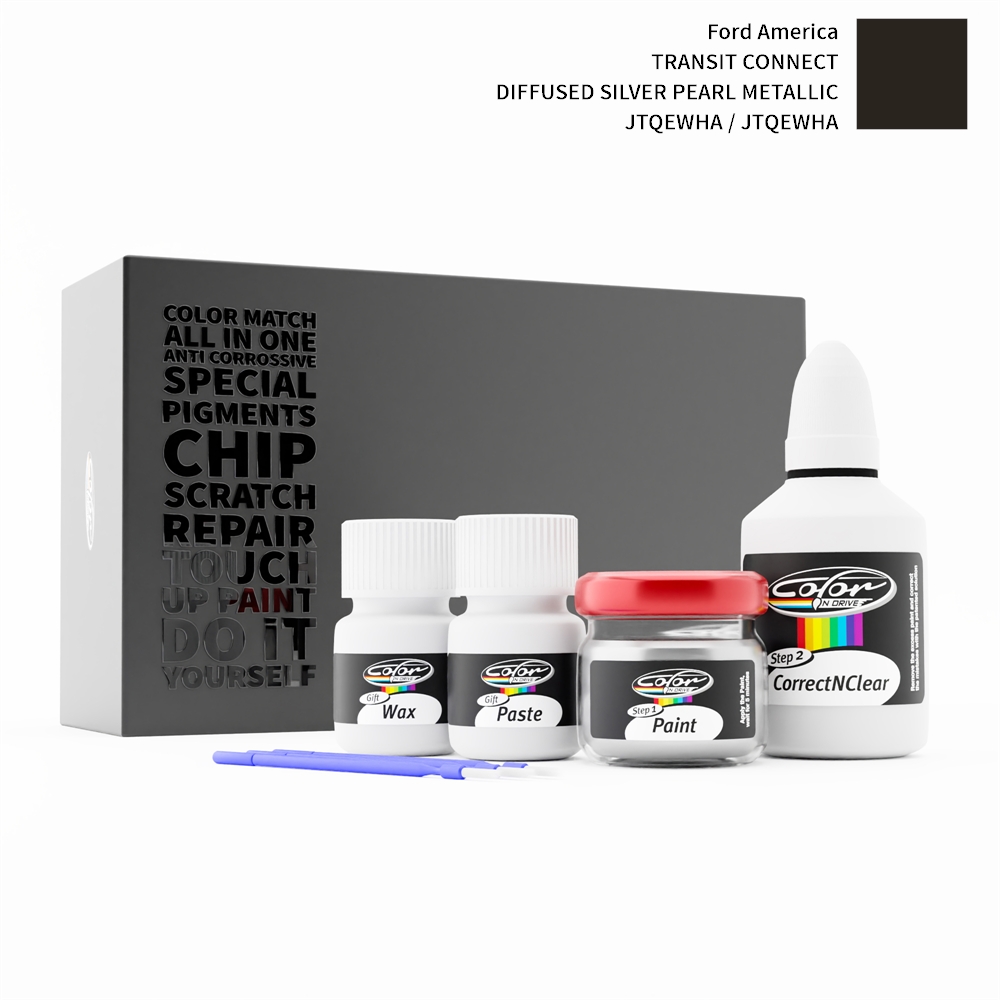 FORD AMERICA TRANSIT CONNECT JTQEWHA / JTQEWHA DIFFUSED SILVER PEARL METALLIC rötuş boyası renk örneği
