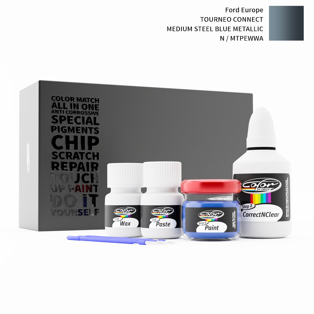 FORD EUROPE TOURNEO CONNECT N / MTPEWWA MEDIUM STEEL BLUE METALLIC rötuş boyası renk örneği