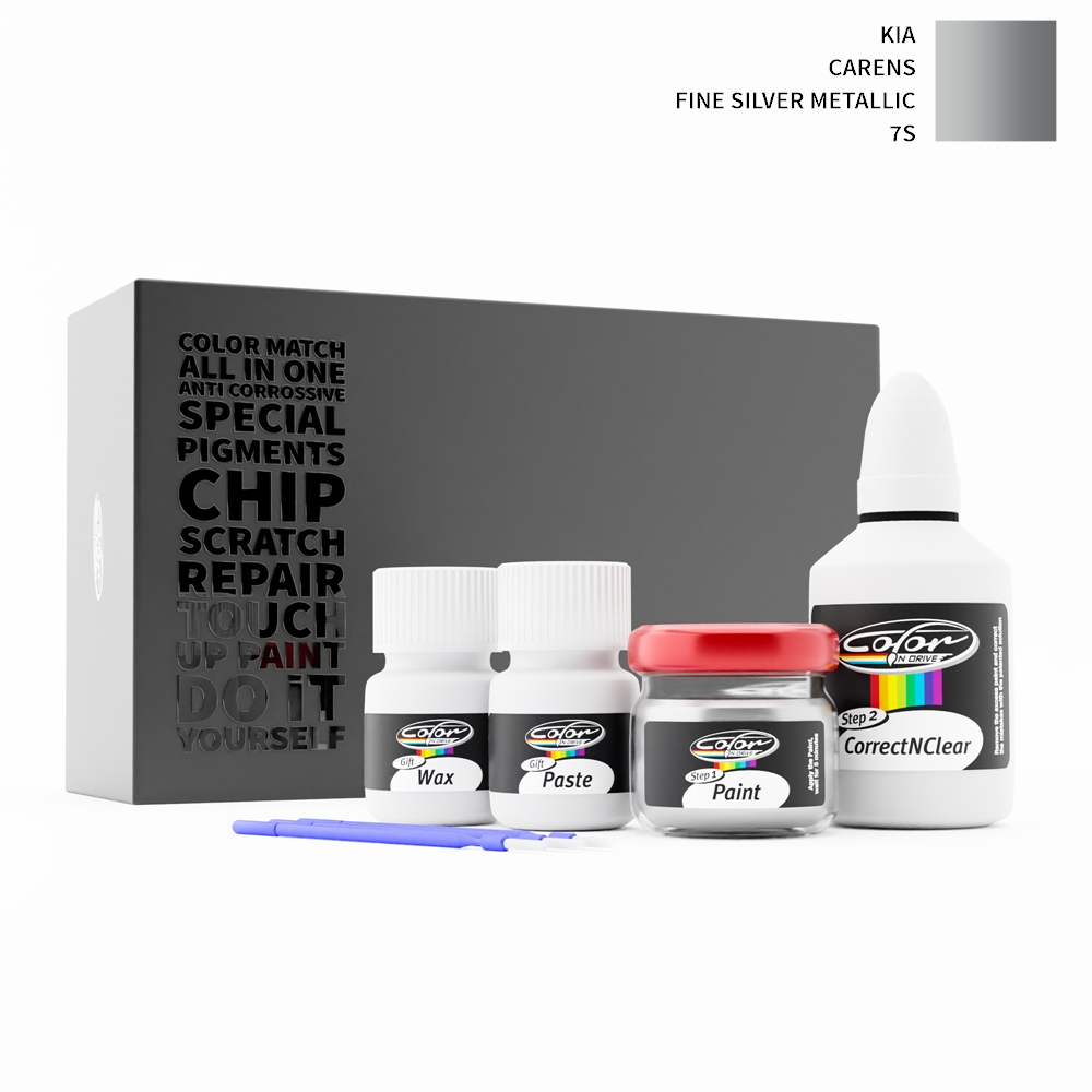 KIA CARENS 7S FINE SILVER METALLIC rötuş boyası renk örneği
