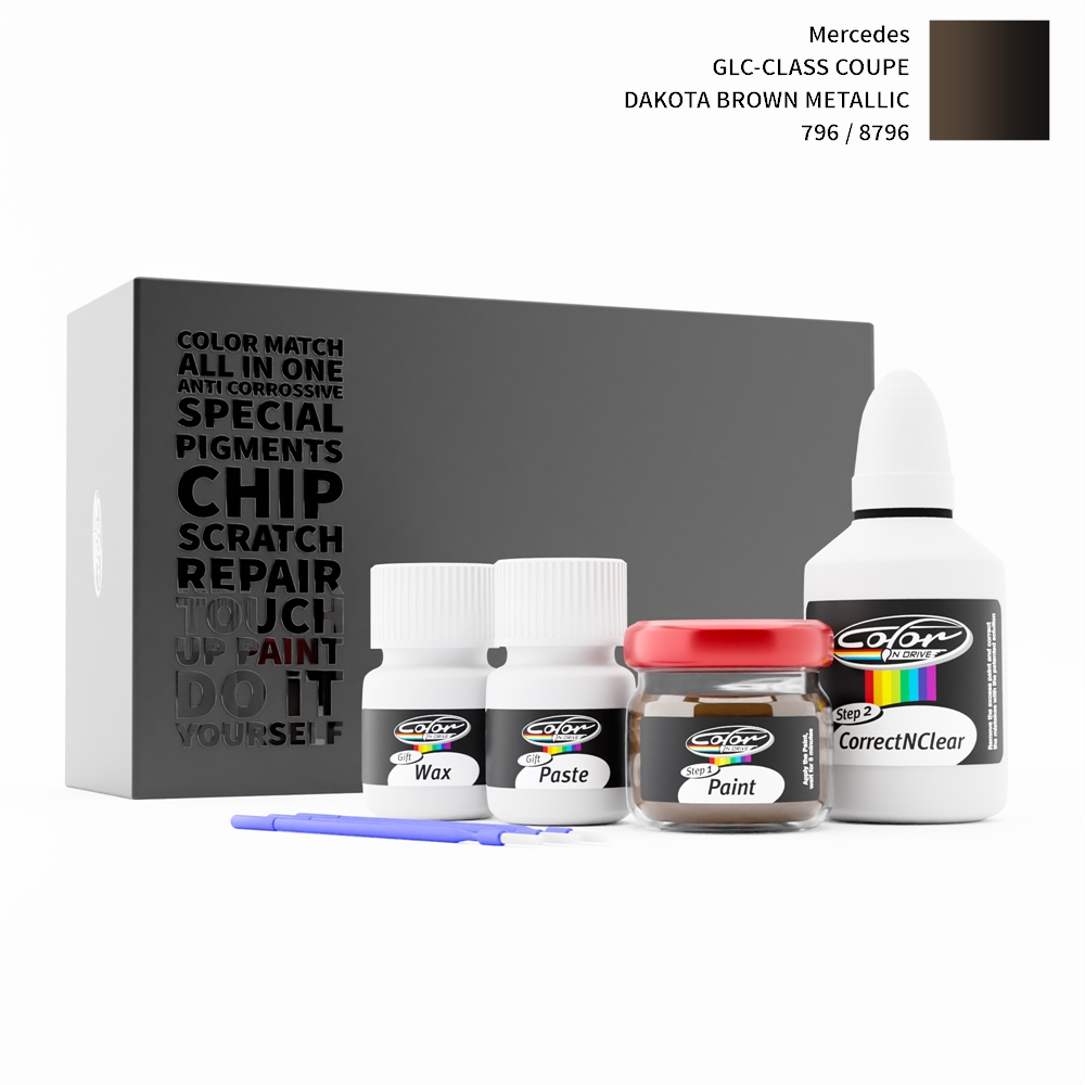 MERCEDES GLC-CLASS COUPE 8796 / 796 DAKOTA BROWN METALLIC rötuş boyası renk örneği