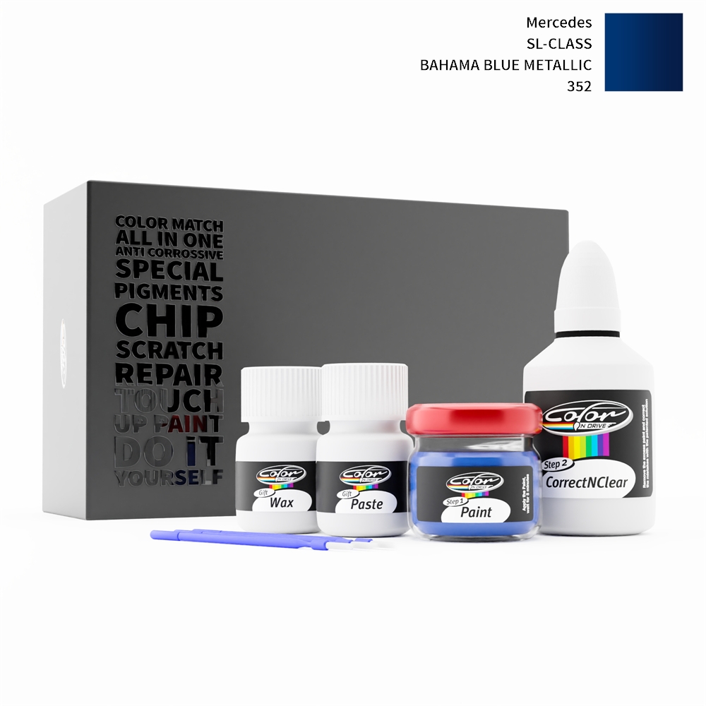 MERCEDES SL-CLASS 352 BAHAMA BLUE METALLIC rötuş boyası renk örneği