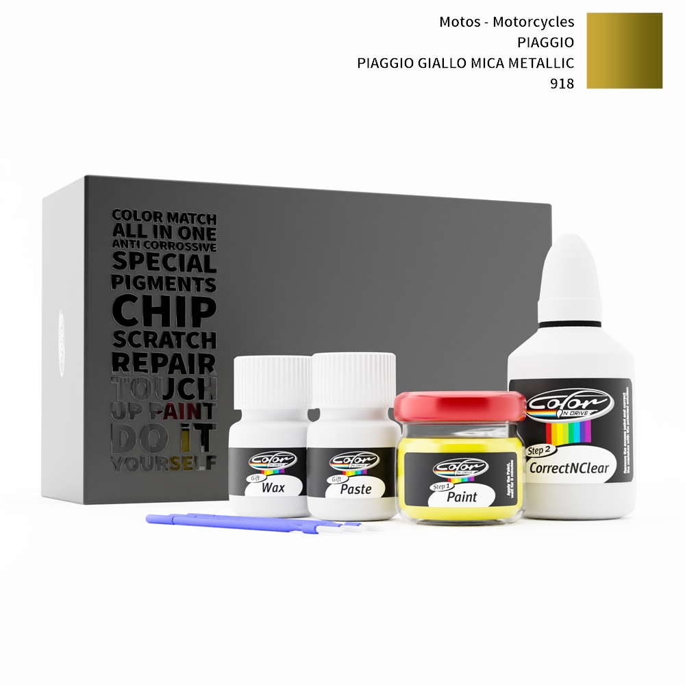 MOTOS - MOTORCYCLES PIAGGIO 918 PIAGGIO GIALLO MICA METALLIC rötuş boyası renk örneği