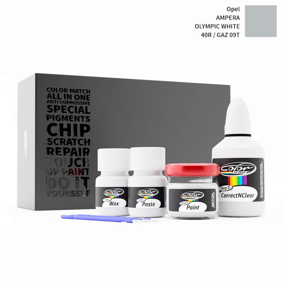 OPEL AMPERA 40R / GAZ 09T OLYMPIC WHITE rötuş boyası renk örneği
