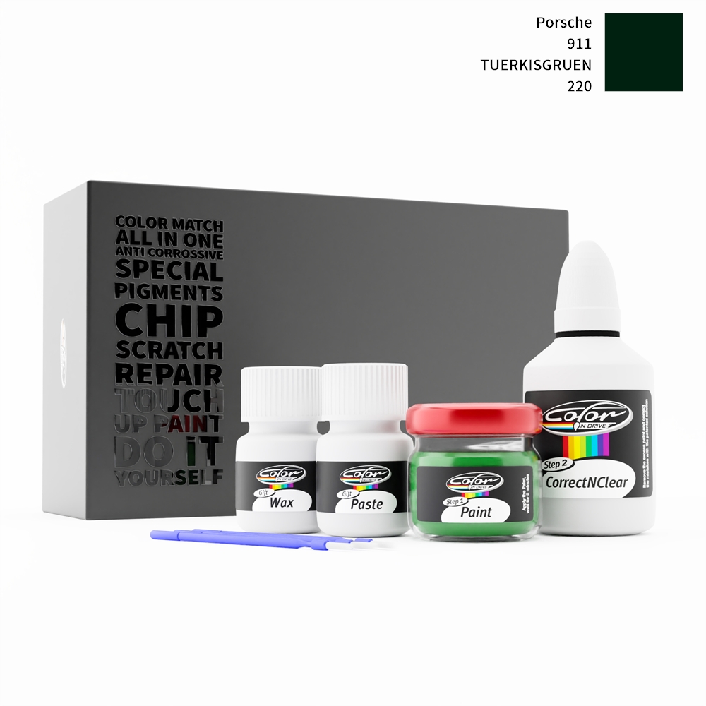 PORSCHE 911 220 TUERKISGRUEN rötuş boyası renk örneği