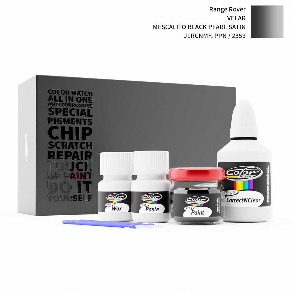 RANGE ROVER VELAR 2359 / JLRCNMF, PPN MESCALITO BLACK PEARL SATIN rötuş boyası renk örneği