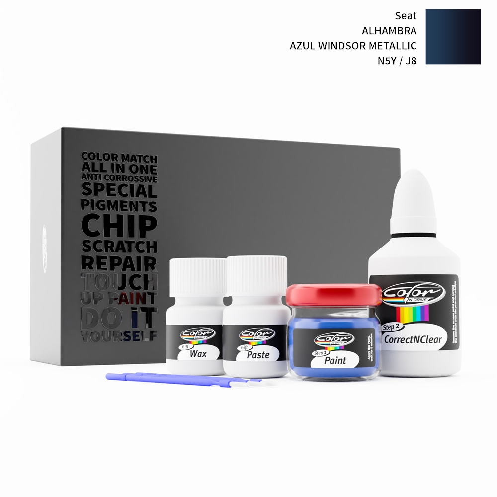 SEAT ALHAMBRA N5Y / J8 AZUL WINDSOR METALLIC rötuş boyası renk örneği