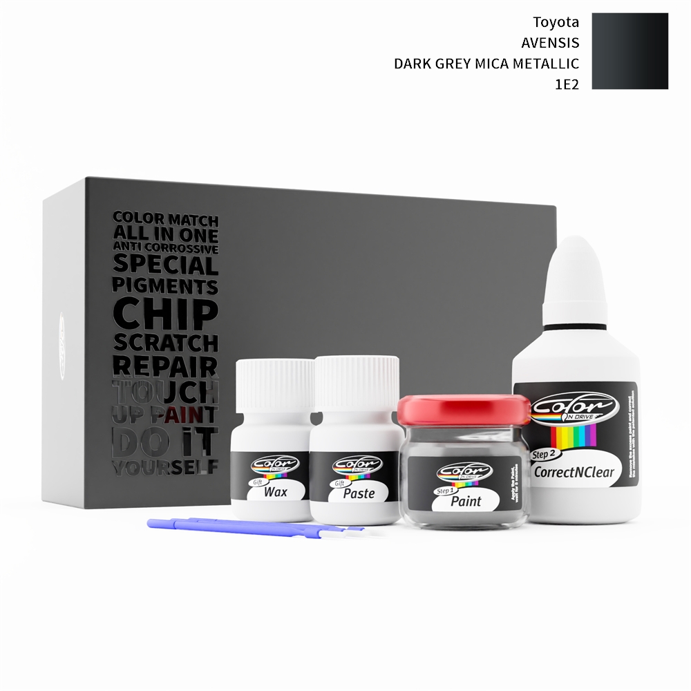 TOYOTA AVENSIS 1E2 DARK GREY MICA METALLIC rötuş boyası renk örneği