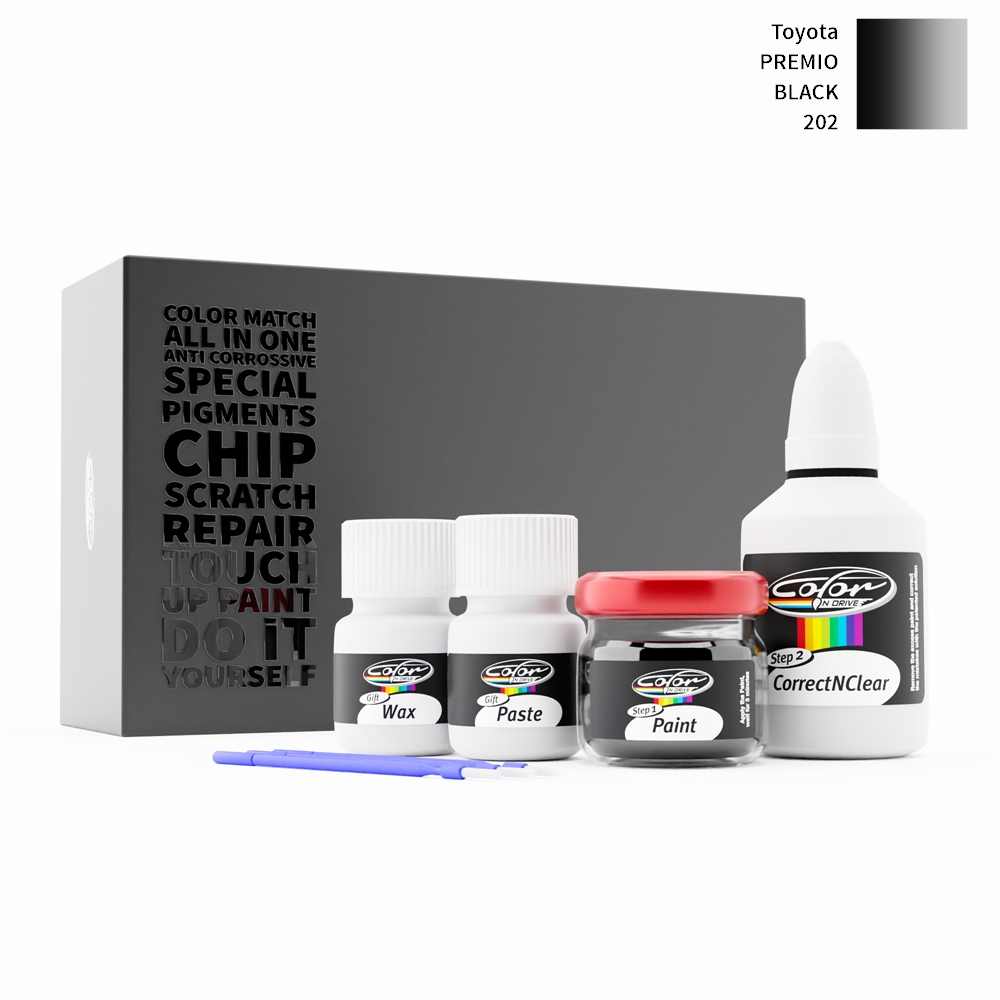 TOYOTA PREMIO 202 BLACK rötuş boyası renk örneği