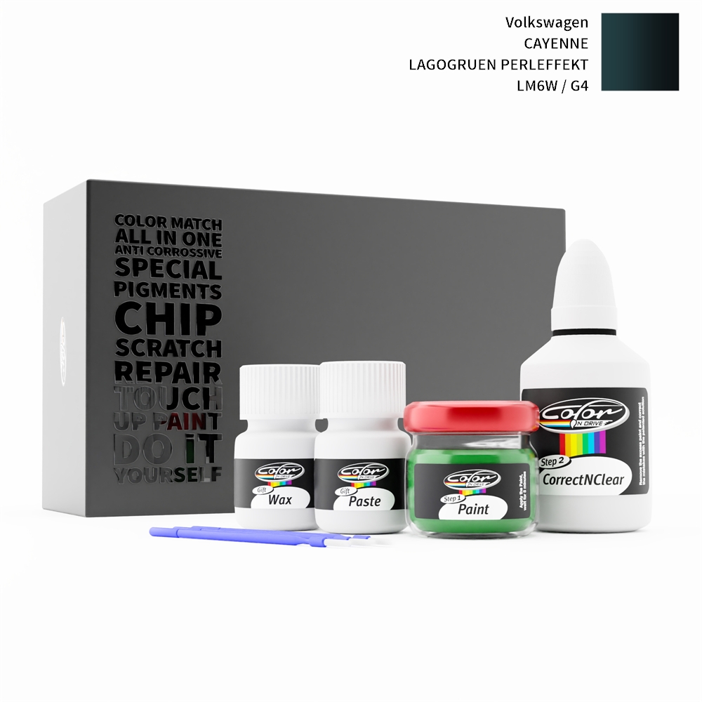 VOLKSWAGEN CAYENNE LM6W / G4 LAGOGRUEN PERLEFFEKT rötuş boyası renk örneği
